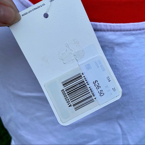 Levi’s Orange Flower Cropped Summer Tshirt - Picture 6 of 7